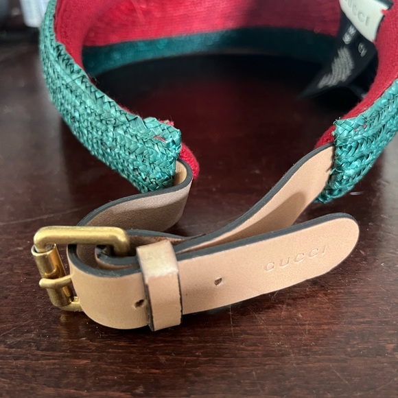 The Gucci Manuel Straw Visor in Green is woven in
Italy - Picture 4 of 6